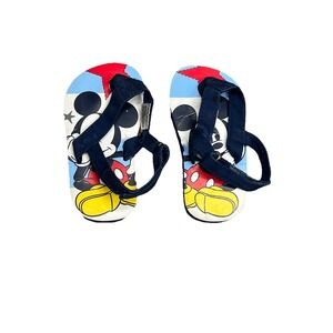 Disney Mickey Mouse toddler flip-flop sandals with a back strap. Sz 3-3.5